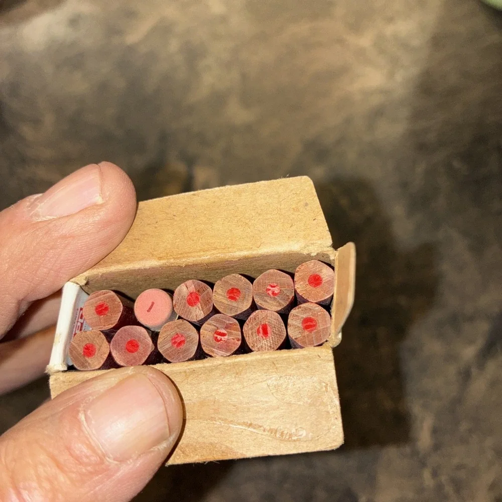 Box of 12 Berol Verithin Carmine Red 2745 Pencils Eagle Colored
